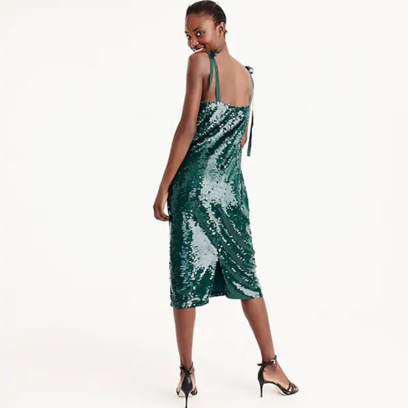 J.Crew Collection tie-shoulder sequin dress-G5352 - Picture 4 of 7